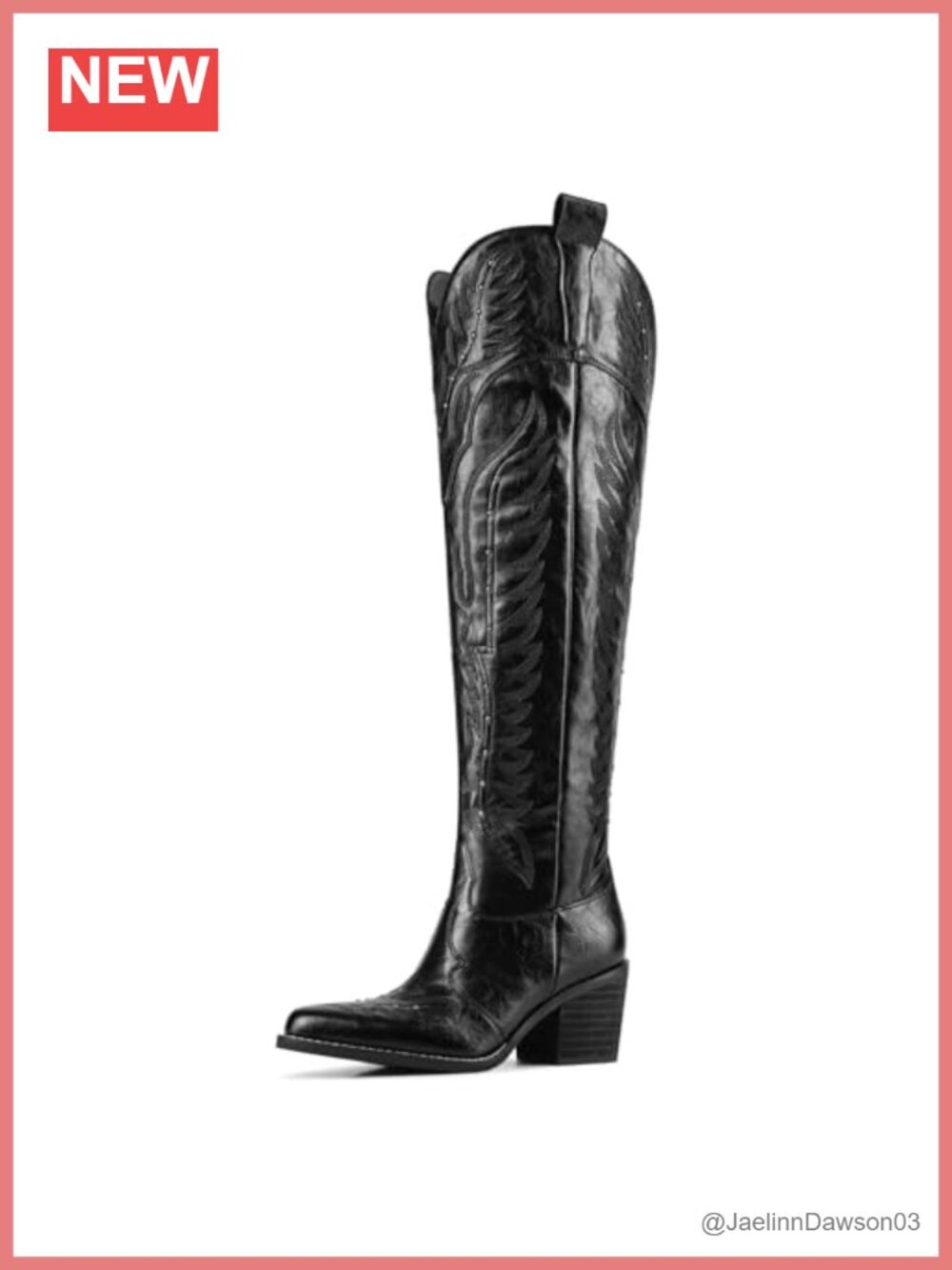 Women's Embroidered Cowboy Boots Over the Knee Western Wide Calf Chunky Heel